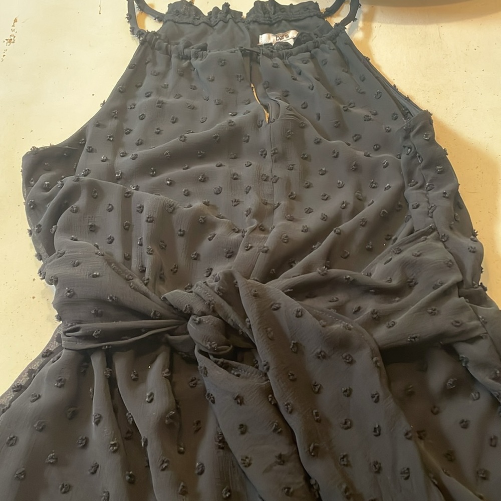 Bar III Black Romper with Textured Detailing